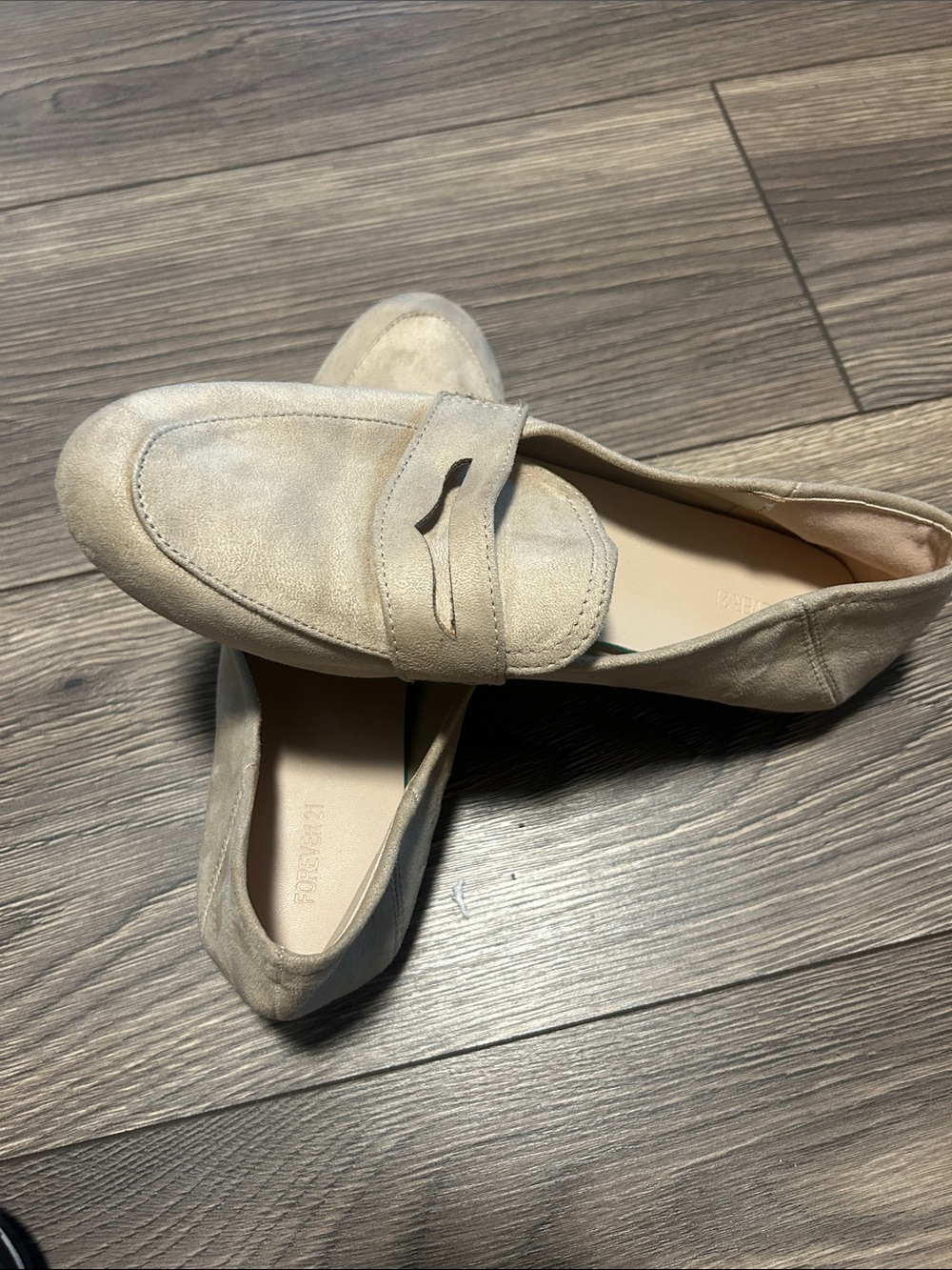 Forever 21 Beige Suede Penny Loafers